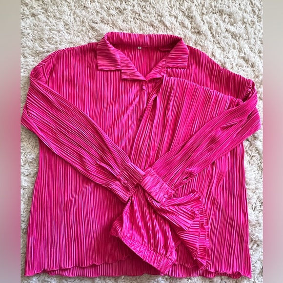 Hot Pink Plisse Set - Picture 5 of 7